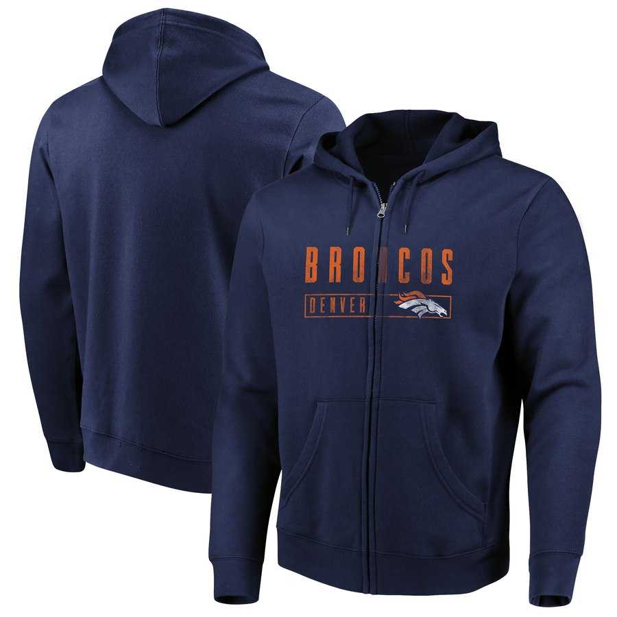 Men's Denver Broncos Majestic Hyper Stack Full Zip Hoodie Navy,We sell and wholesale Men's Denver Broncos Majestic Hyper Stack Full Zip Hoodie Navy on line form chian!
